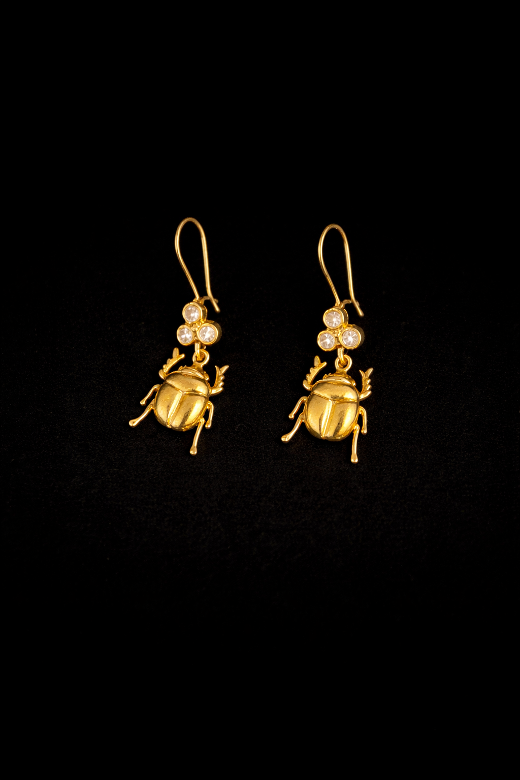 Scarab Earrings with Pearl Details