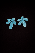 Glossy Turquoise Flower Earrings