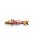 Fabric Fish Brooch with Bead Accents