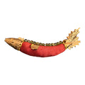 Fabric Fish Brooch with Bead Accents