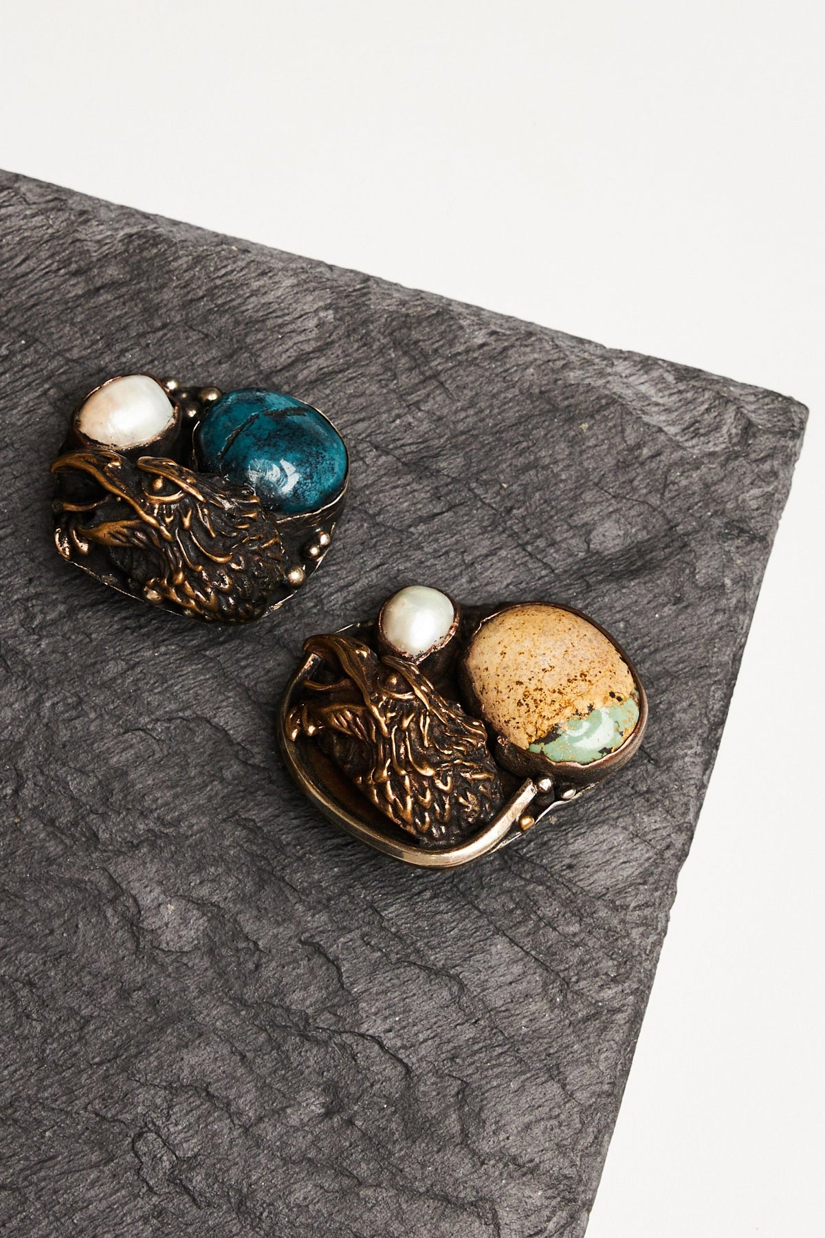 Spirit & Stone Eagle Earrings in Pearl