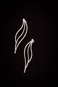 Silver Feather Motif Earrings