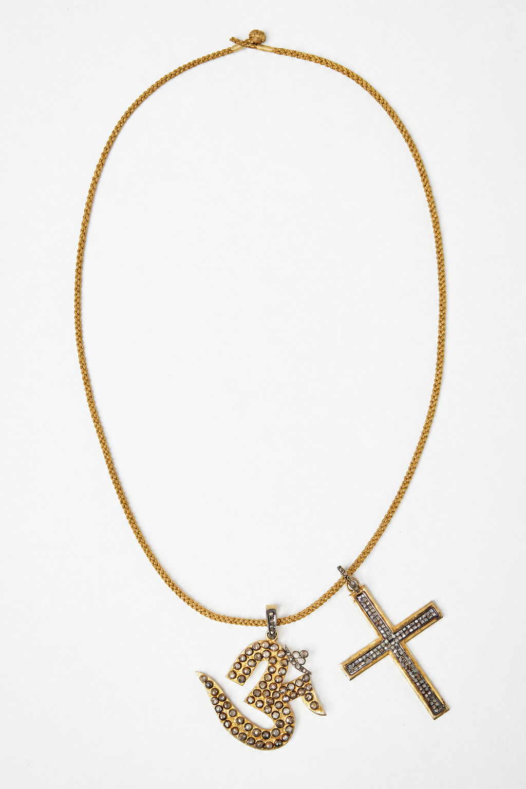 Symbols of Faith Charm Necklace with Rose Cut Diamonds