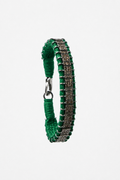 Woven Champagne Diamond Bracelet in Green